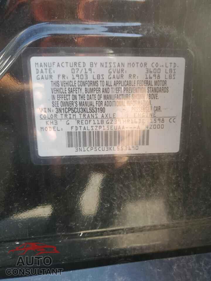 NISSAN KICKS 2019 - 3N1CP5CU3KL553190