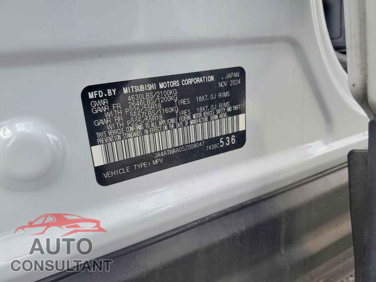 MITSUBISHI ECLIPSE 2025 - JA4ATWAA0SZ008047