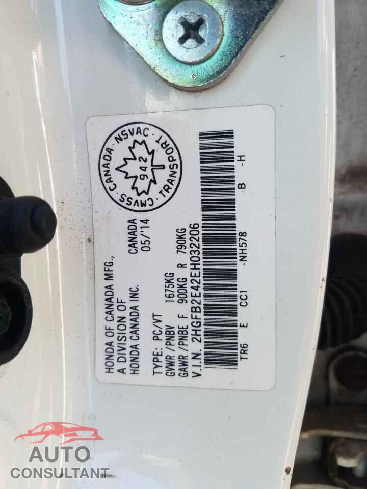 HONDA CIVIC 2014 - 2HGFB2E42EH032206