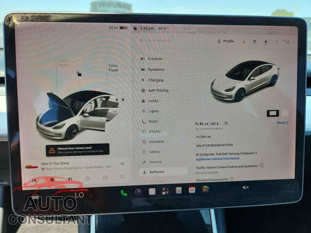 TESLA MODEL 3 2019 - 5YJ3E1EA0KF417709
