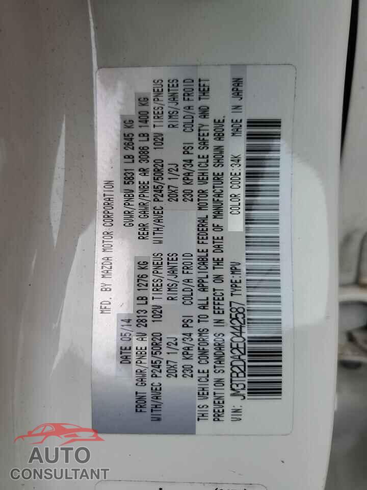 MAZDA CX-9 2014 - JM3TB2DA2E0442587