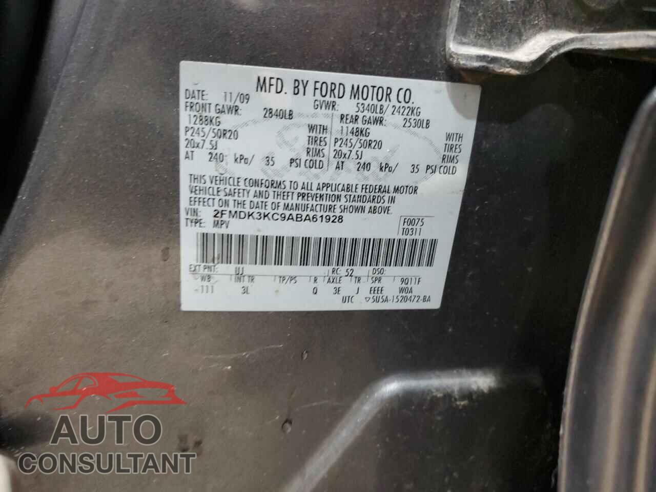 FORD EDGE 2010 - 2FMDK3KC9ABA61928