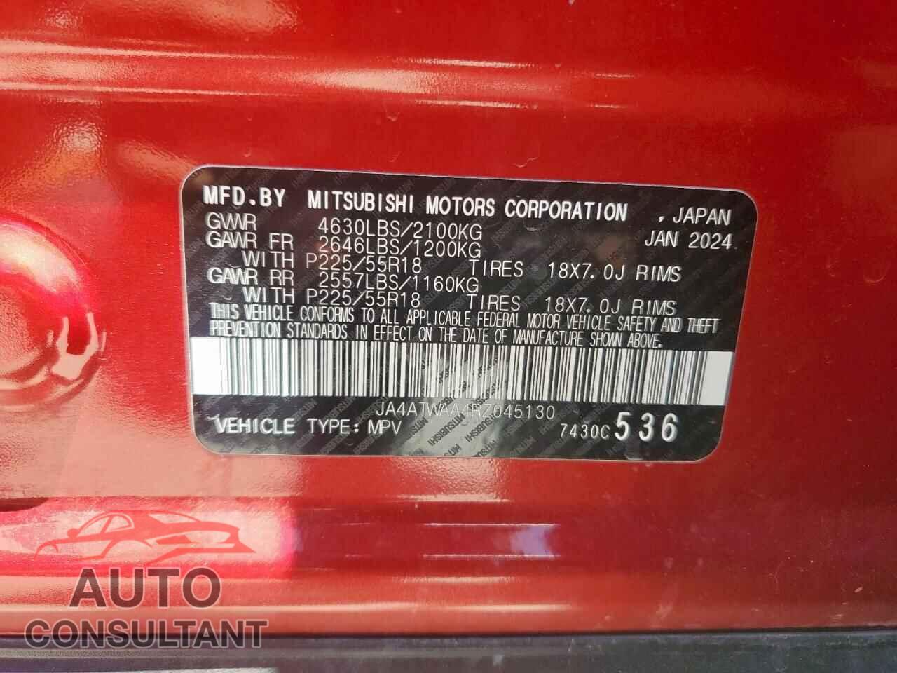 MITSUBISHI ECLIPSE 2024 - JA4ATWAA4RZ045130