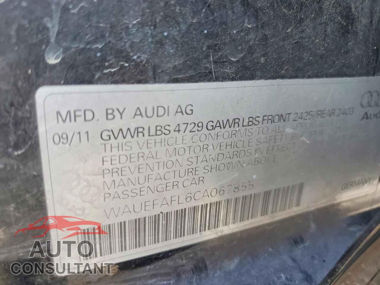 AUDI A4 2012 - WAUEFAFL6CA067855
