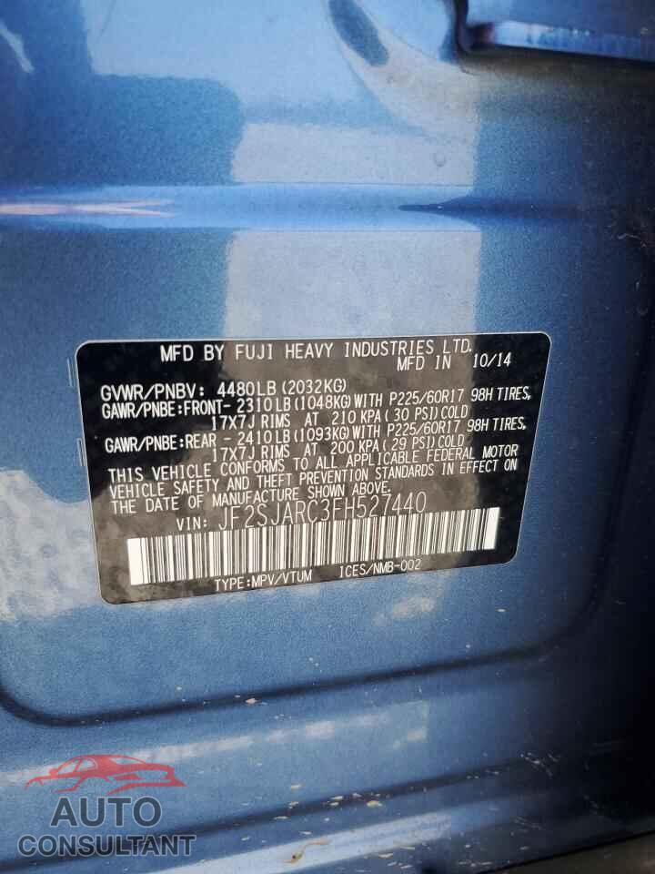 SUBARU FORESTER 2015 - JF2SJARC3FH527440