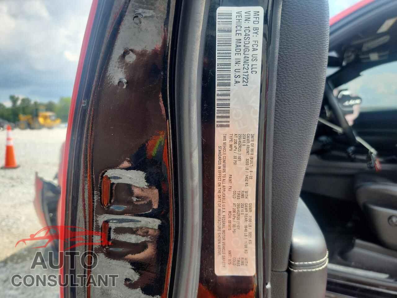 DODGE DURANGO 2022 - 1C4SDJGJ4NC217221