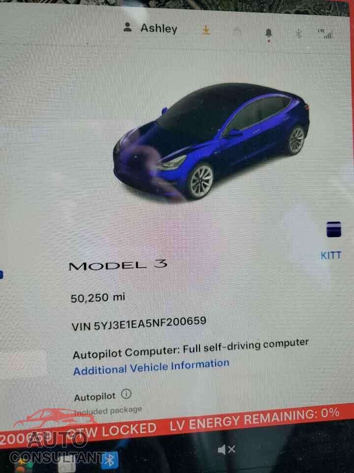 TESLA MODEL 3 2022 - 5YJ3E1EA5NF200659