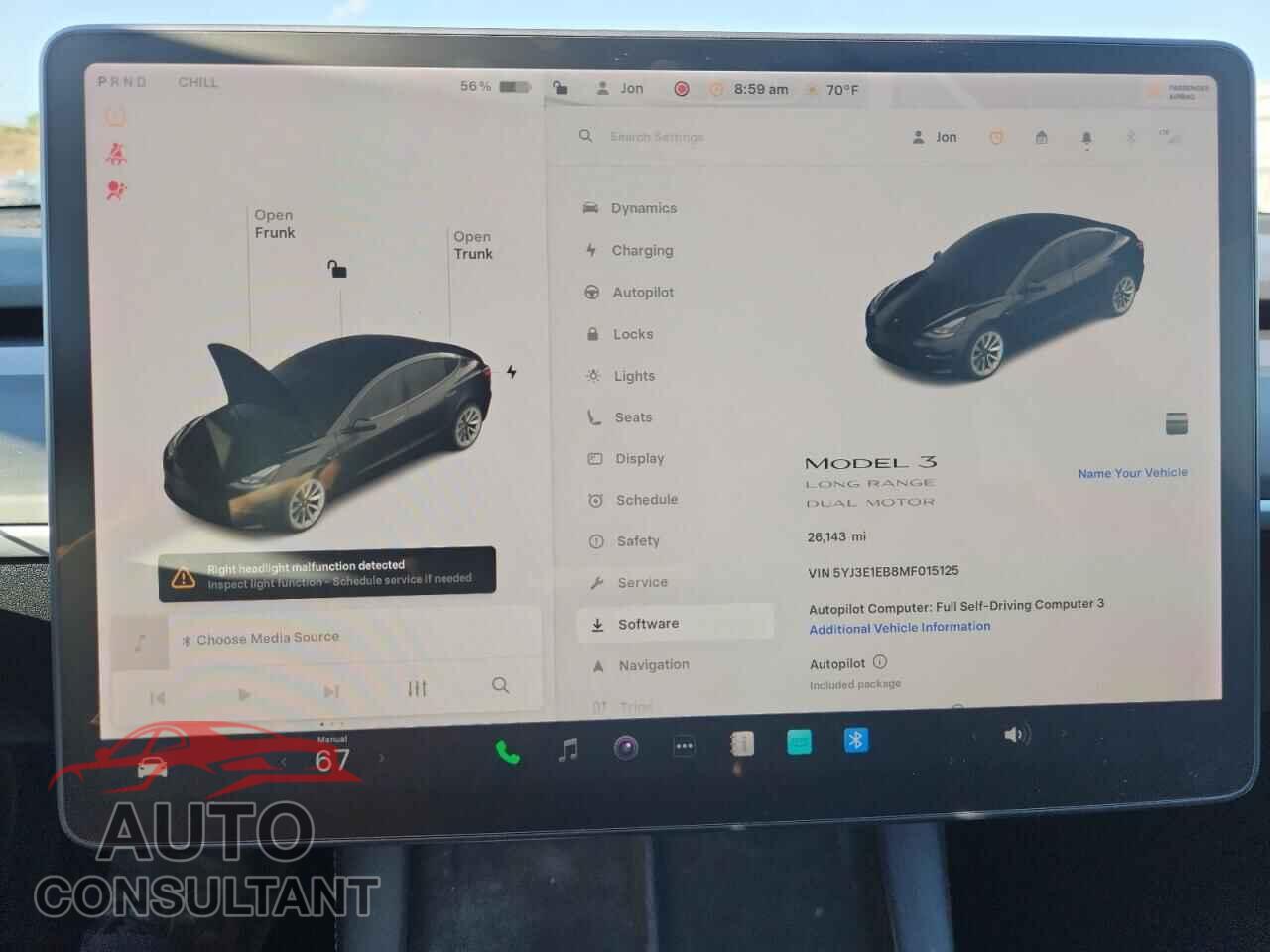 TESLA MODEL 3 2021 - 5YJ3E1EB8MF015125