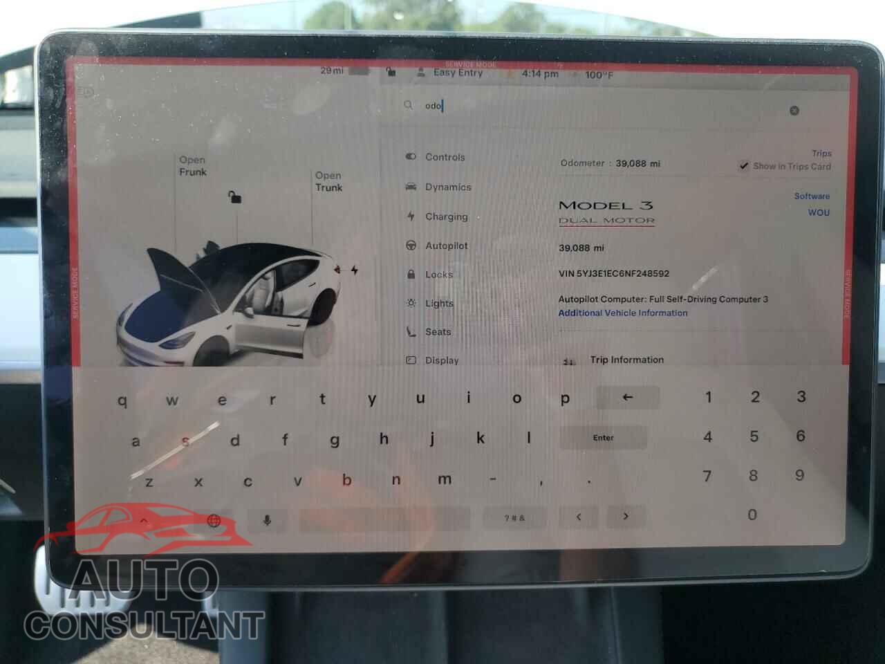 TESLA MODEL 3 2022 - 5YJ3E1EC6NF248592