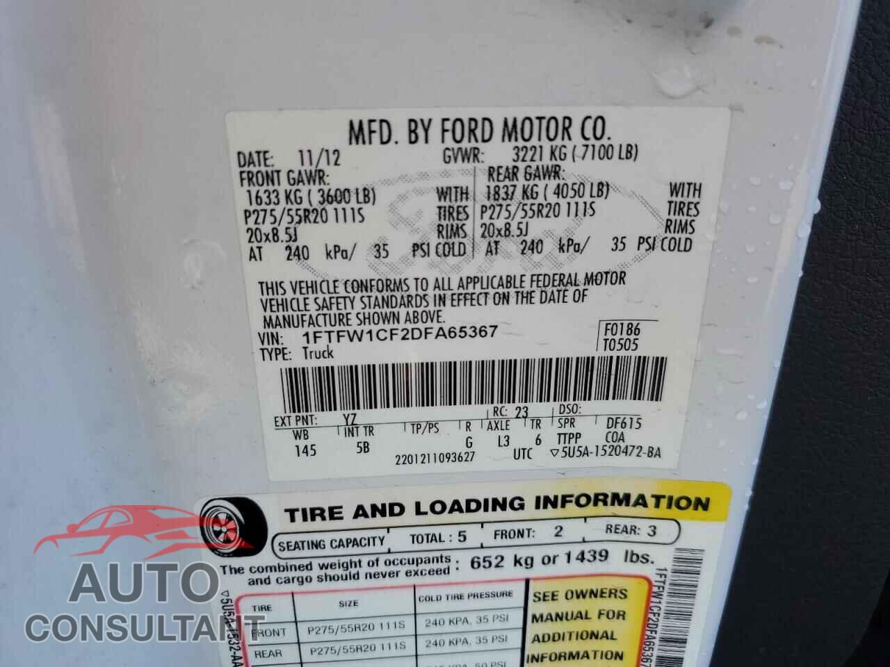 FORD F-150 2013 - 1FTFW1CF2DFA65367