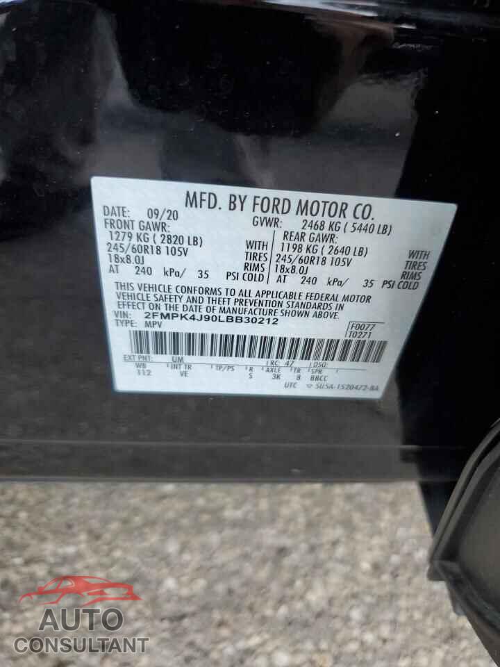 FORD EDGE 2020 - 2FMPK4J90LBB30212
