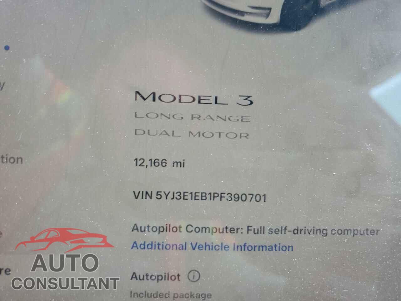 TESLA MODEL 3 2023 - 5YJ3E1EB1PF390701