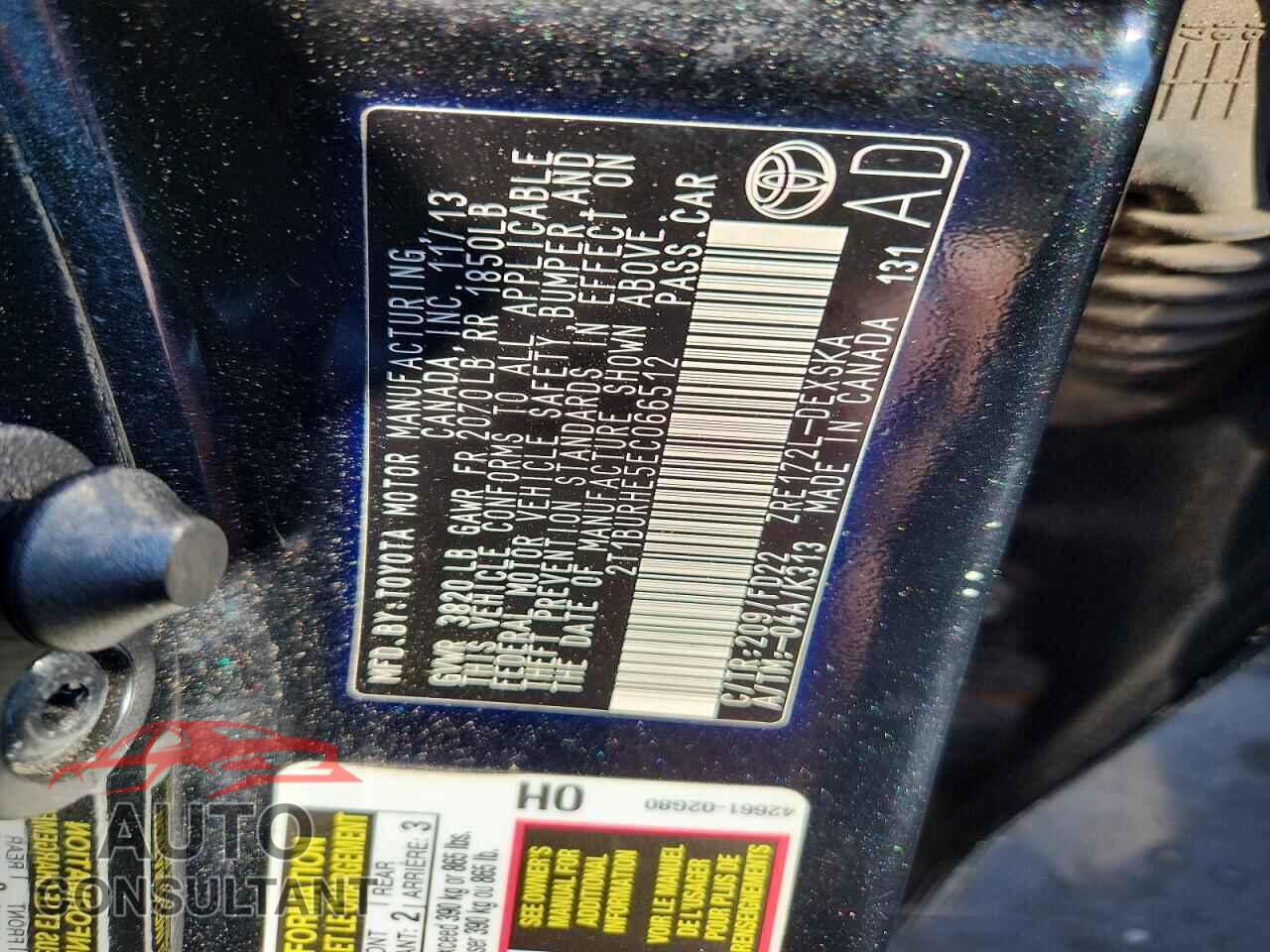 TOYOTA COROLLA 2014 - 2T1BURHE5EC066512