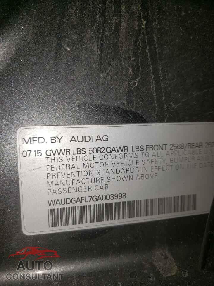 AUDI S4/RS4 2016 - WAUDGAFL7GA003998