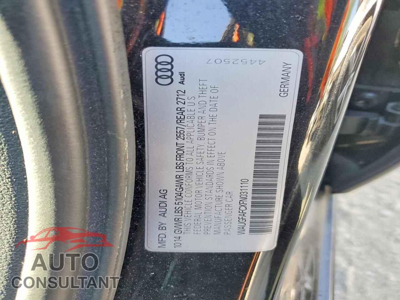 AUDI A6 2015 - WAUGFAFCXFN031110