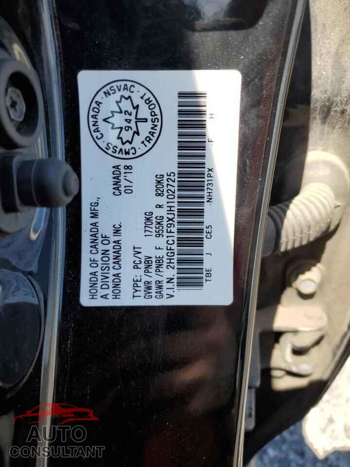 HONDA CIVIC 2018 - 2HGFC1F9XJH102725