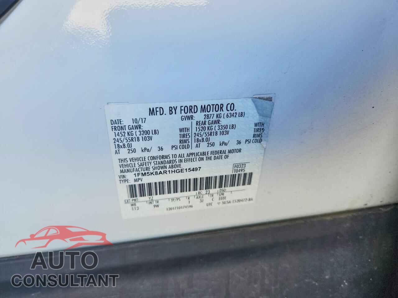 FORD EXPLORER 2017 - 1FM5K8AR1HGE15497