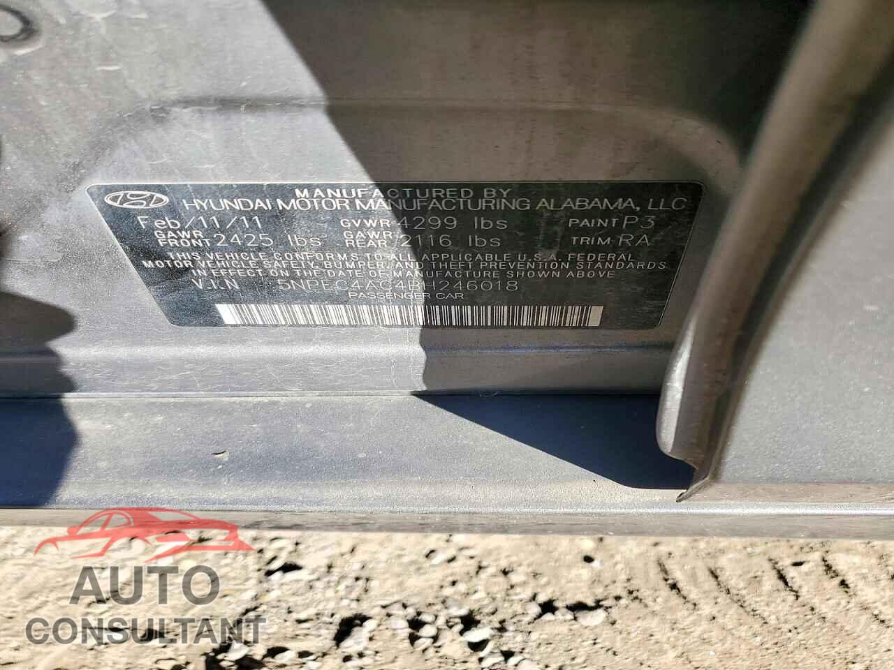 HYUNDAI SONATA 2011 - 5NPEC4AC4BH246018