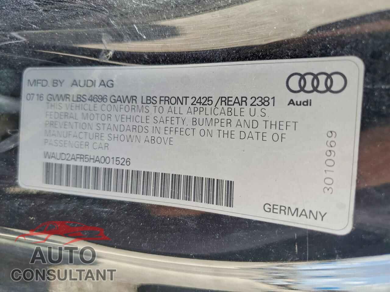 AUDI A5 2017 - WAUD2AFR5HA001526