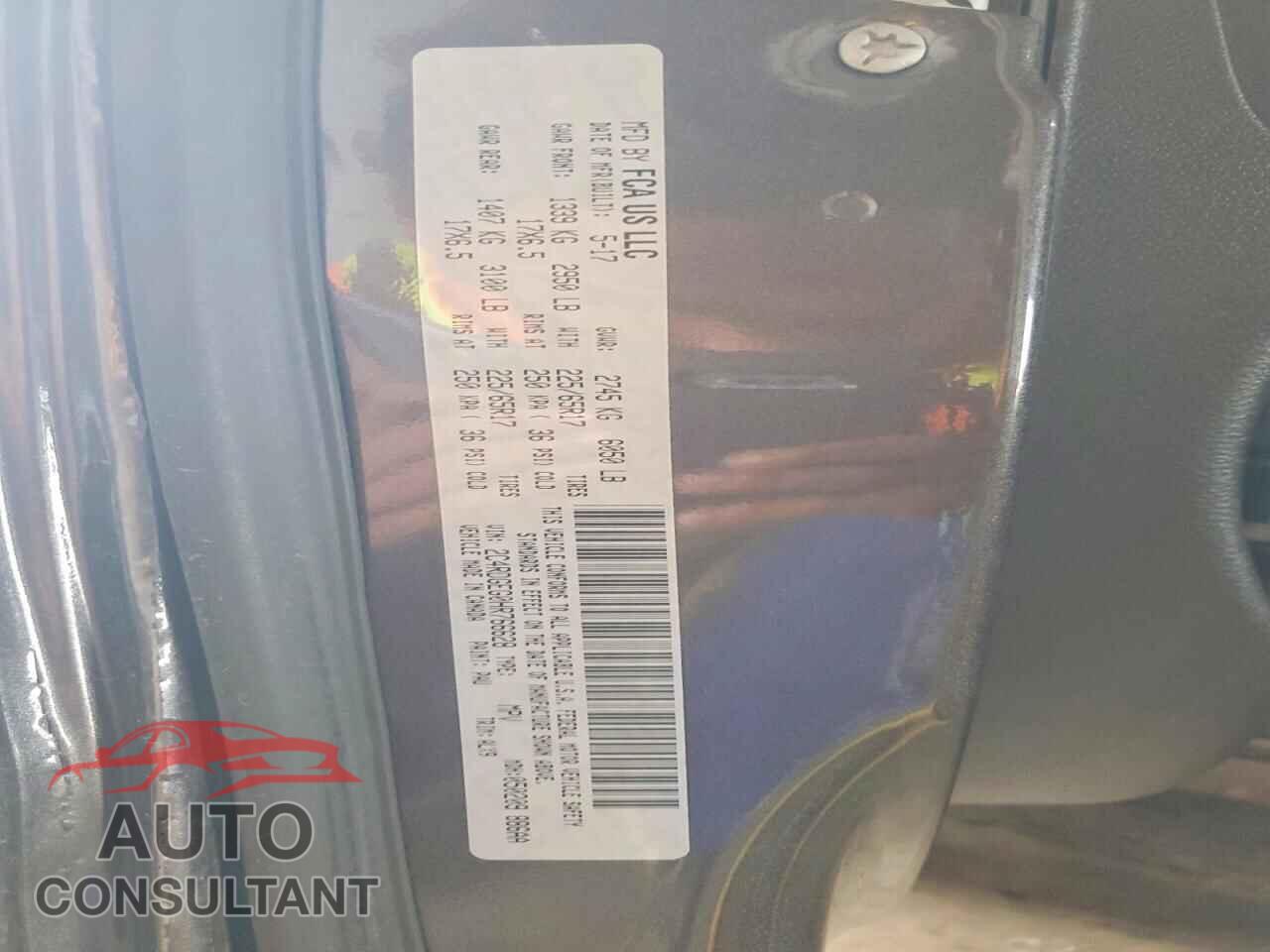 DODGE CARAVAN 2017 - 2C4RDGEG0HR766628