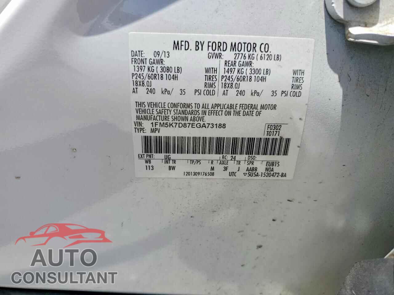 FORD EXPLORER 2014 - 1FM5K7D87EGA73188