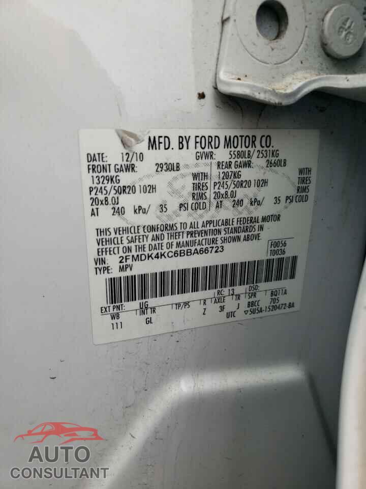 FORD EDGE 2011 - 2FMDK4KC6BBA66723