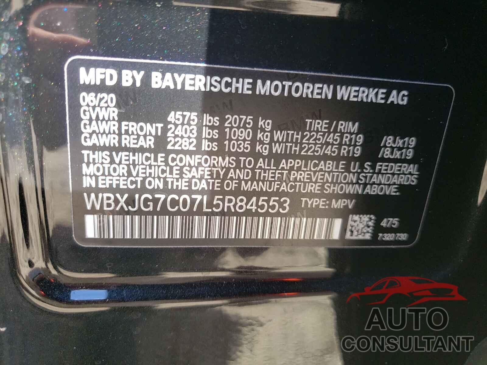 BMW X1 2020 - WBXJG7C07L5R84553