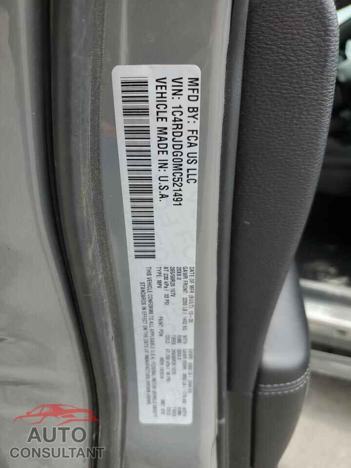 DODGE DURANGO 2021 - 1C4RDJDG0MC521491