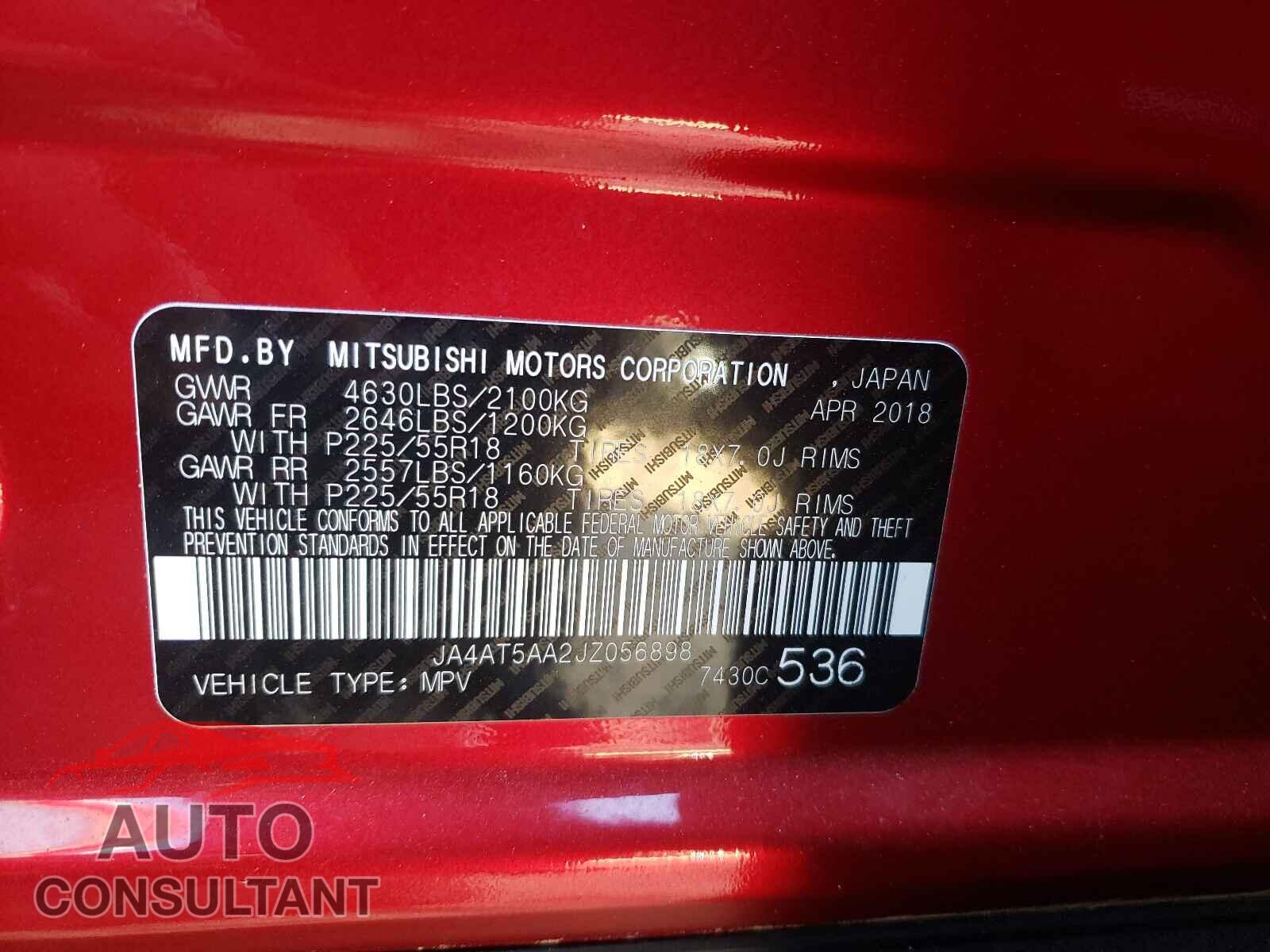 MITSUBISHI ECLIPSE 2018 - JA4AT5AA2JZ056898