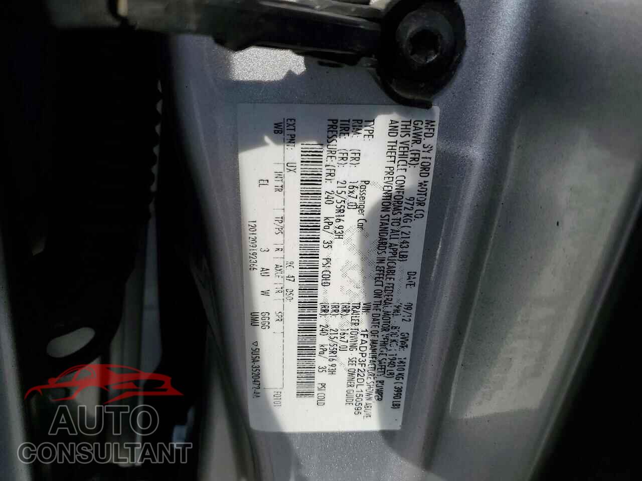 FORD FOCUS 2013 - 1FADP3F22DL150595