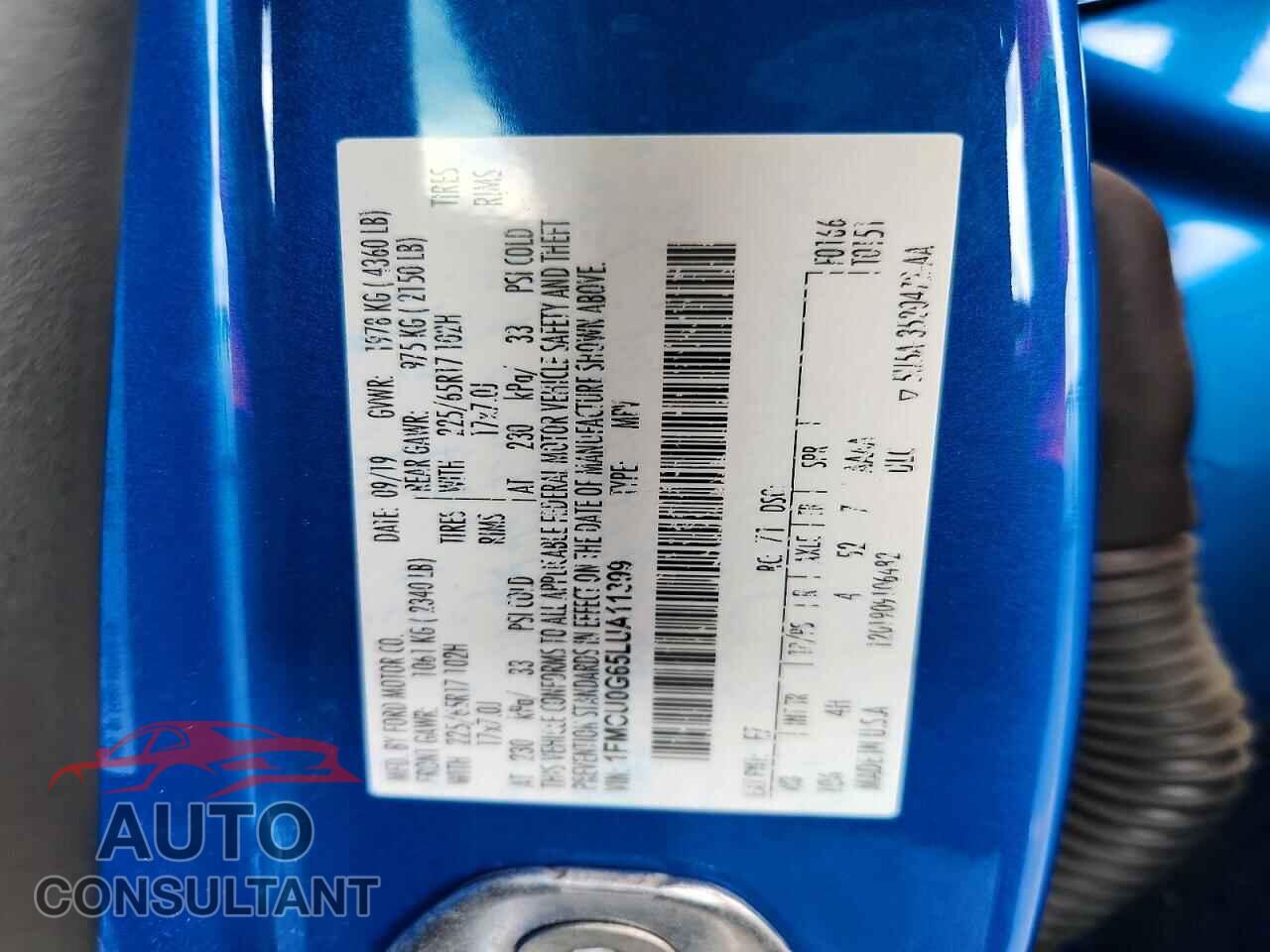 FORD ESCAPE 2020 - 1FMCU0G65LUA11399
