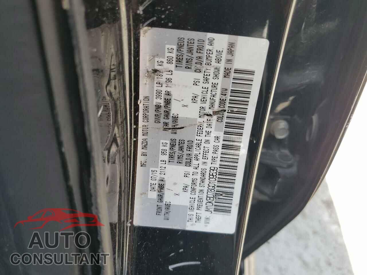 MAZDA CX-3 2016 - JM1DKBD78G0109539