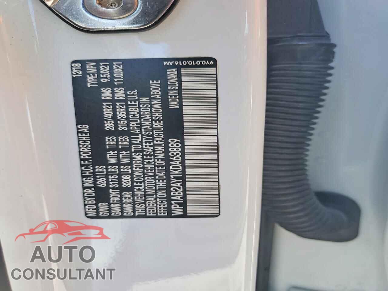 PORSCHE CAYENNE 2019 - WP1AB2AY1KDA63889