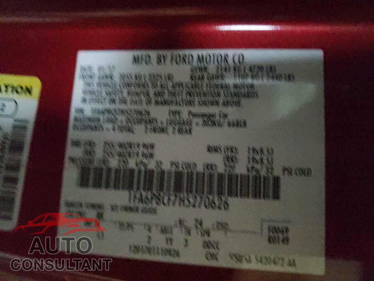 FORD MUSTANG 2017 - 1FA6P8CF7H5270626