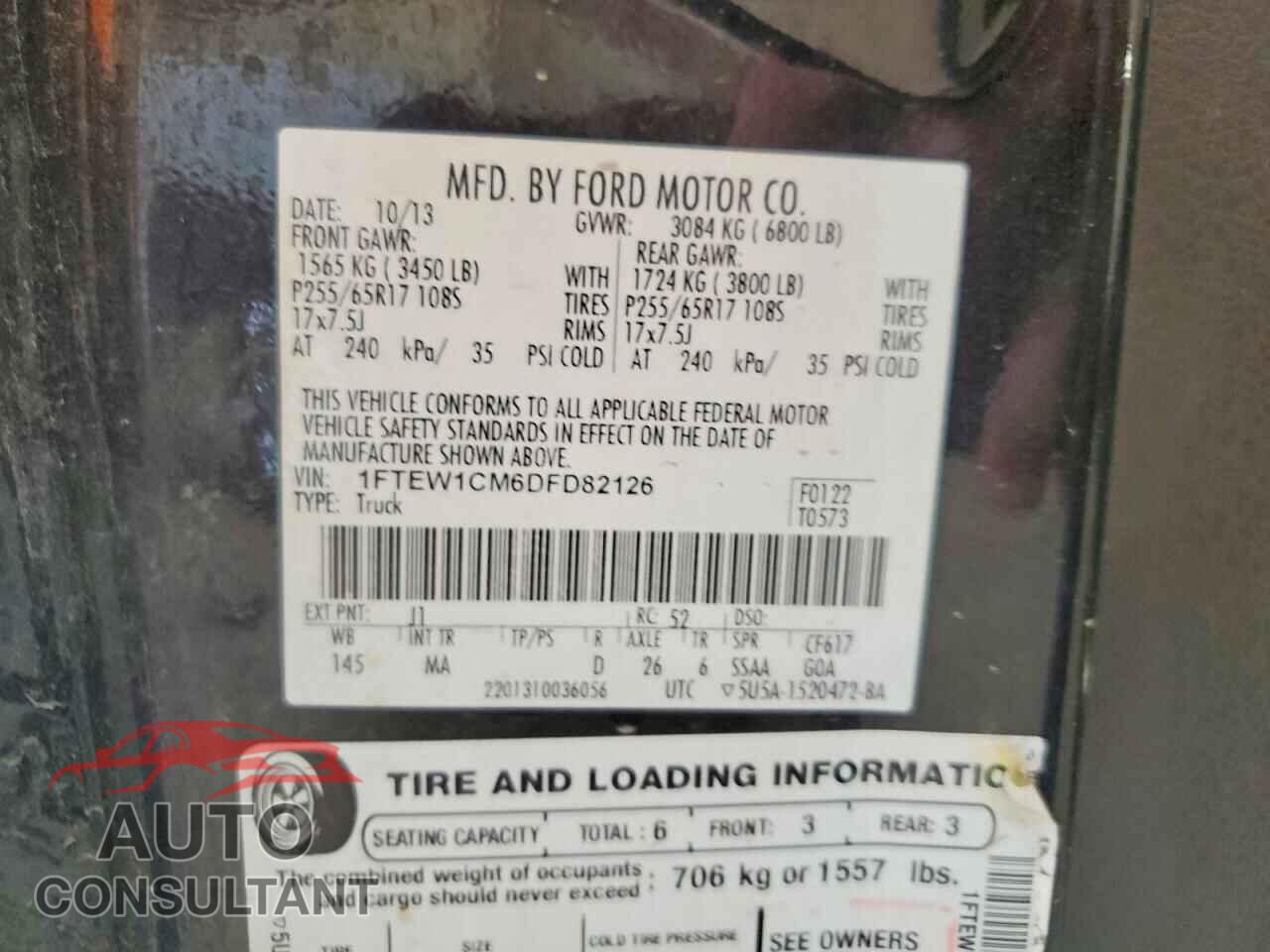 FORD F150 2013 - 1FTEW1CM6DFD82126