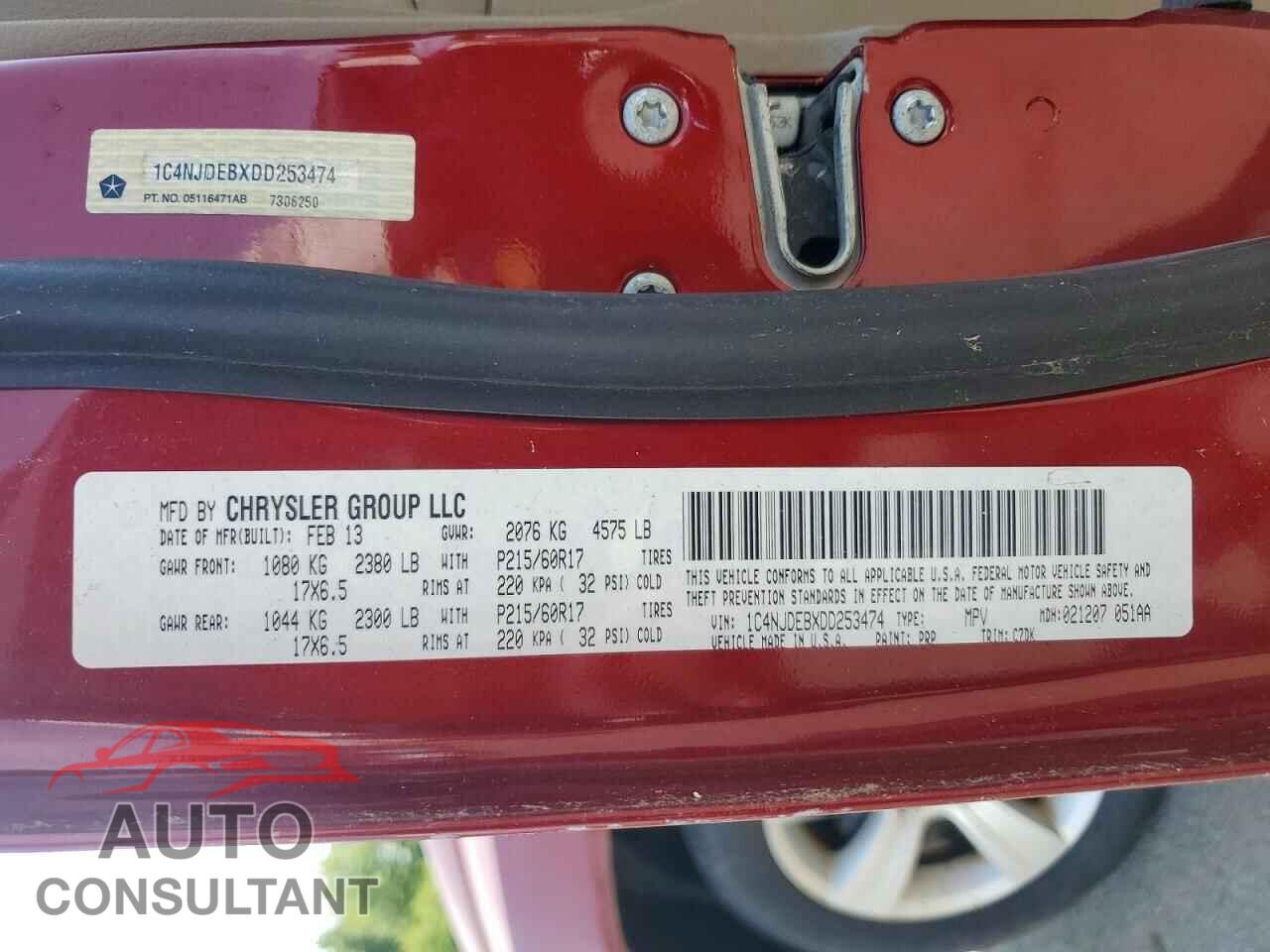 JEEP COMPASS 2013 - 1C4NJDEBXDD253474