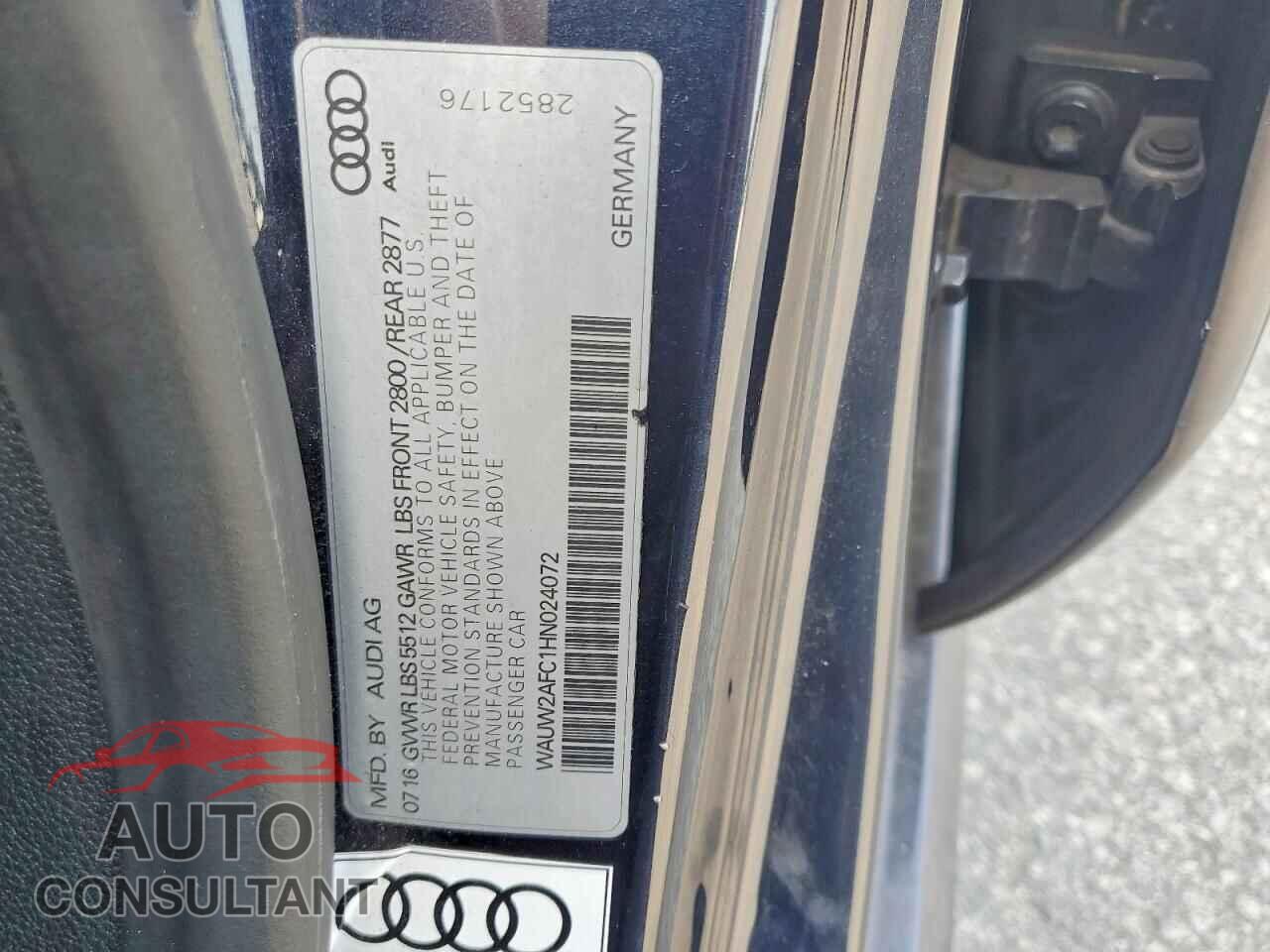 AUDI A7 2017 - WAUW2AFC1HN024072