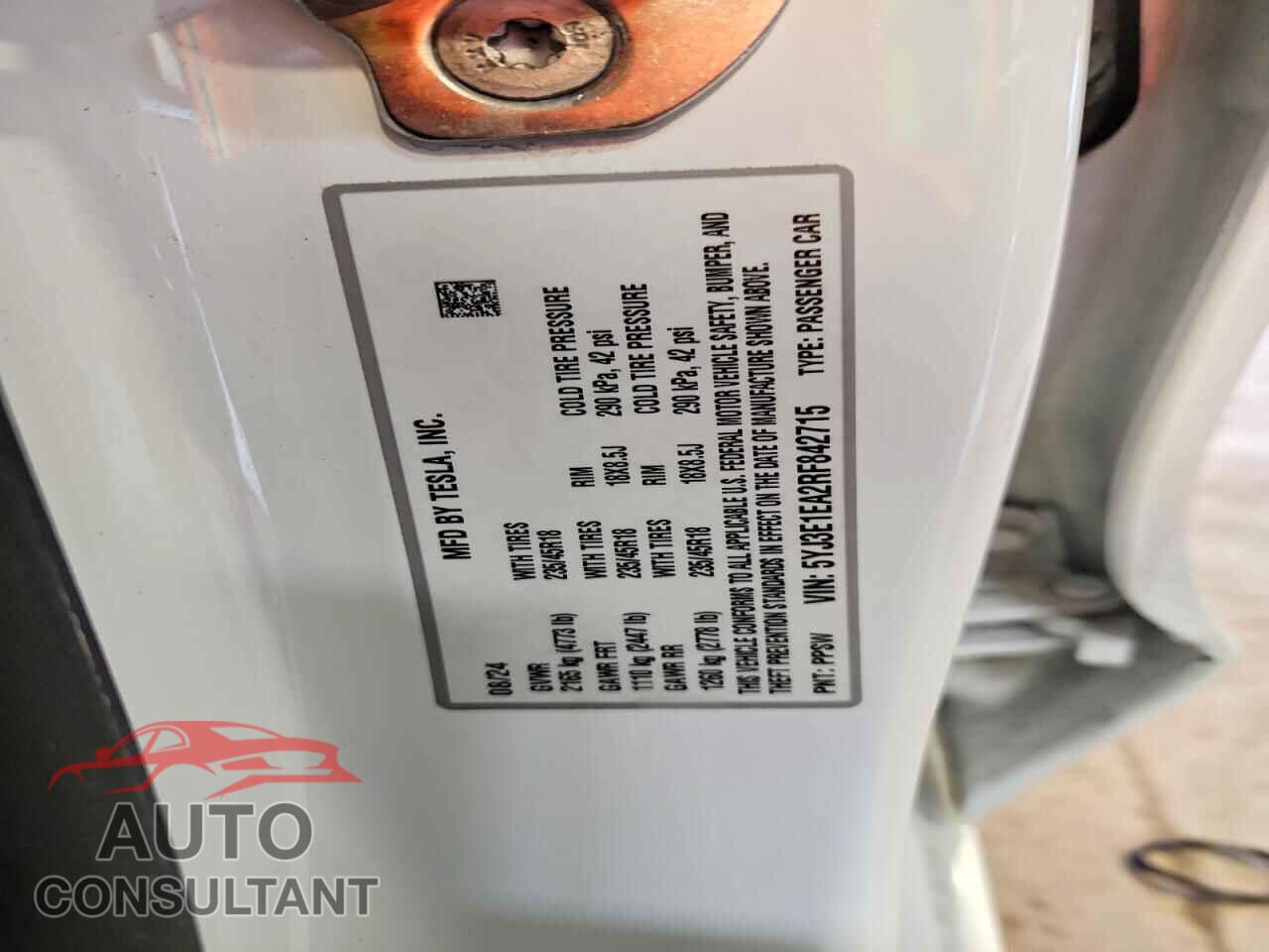 TESLA MODEL 3 2024 - 5YJ3E1EA2RF842715