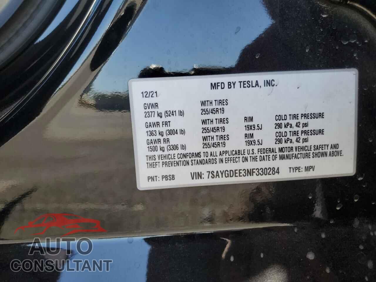 TESLA MODEL Y 2022 - 7SAYGDEE3NF330284
