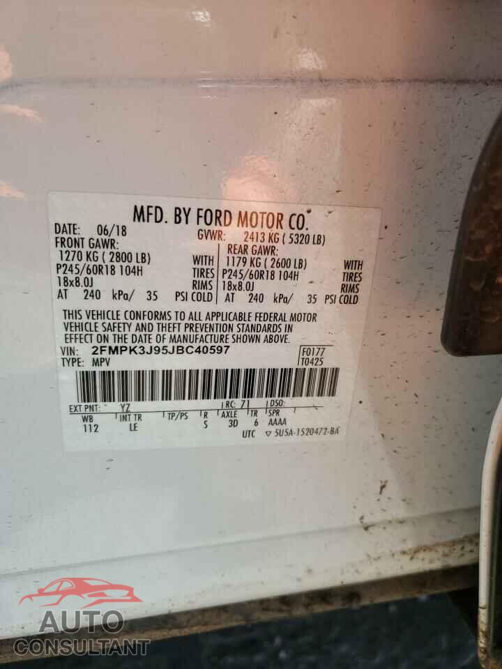 FORD EDGE 2018 - 2FMPK3J95JBC40597
