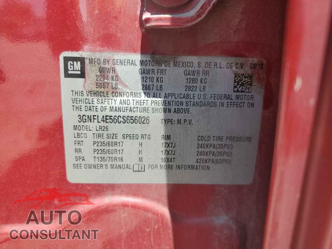 CHEVROLET CAPTIVA 2012 - 3GNFL4E56CS656026