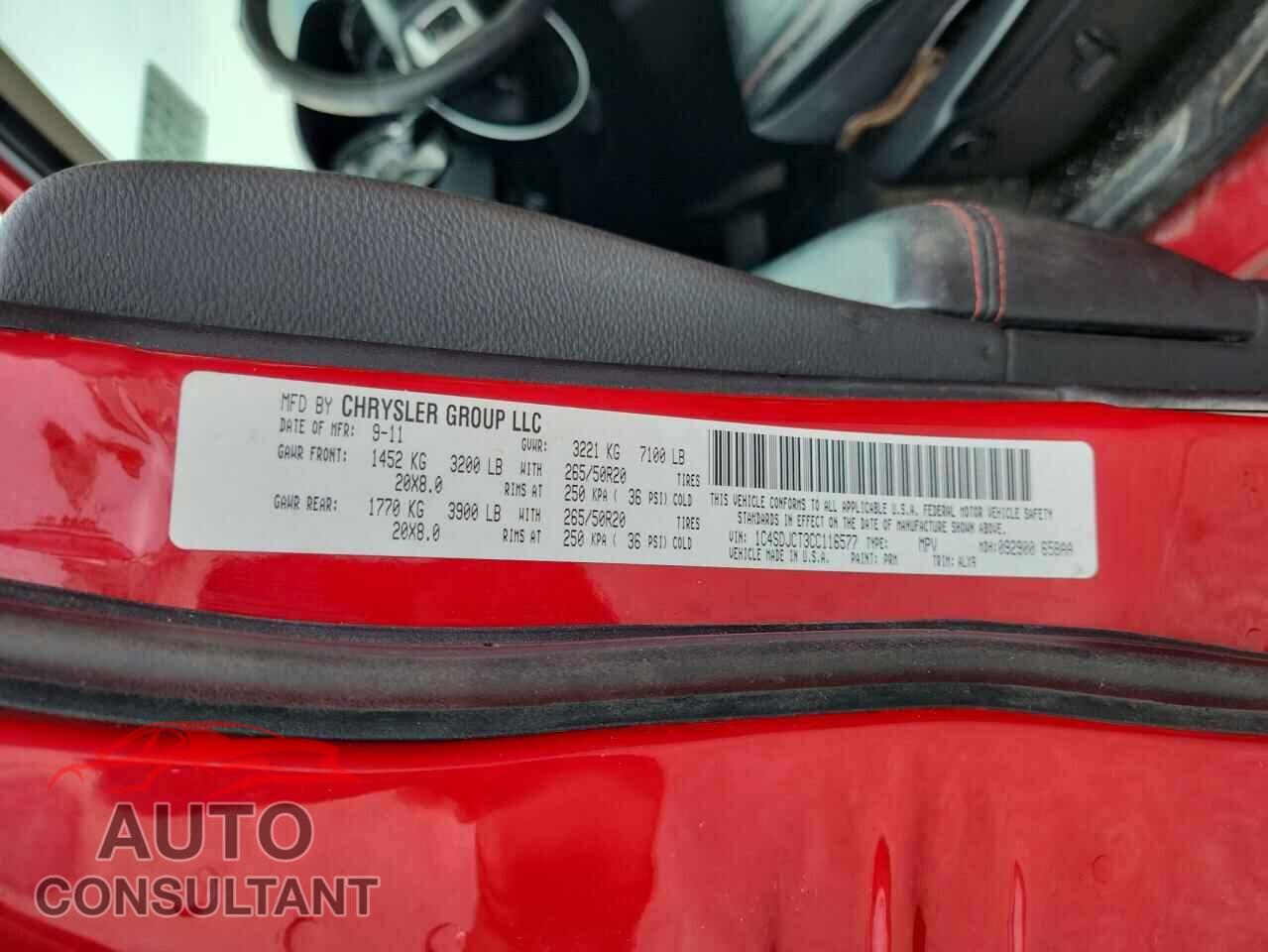DODGE DURANGO 2012 - 1C4SDJCT3CC116577