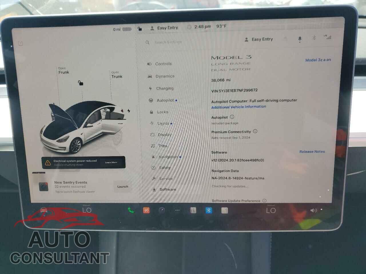 TESLA MODEL 3 2022 - 5YJ3E1EB7NF299672