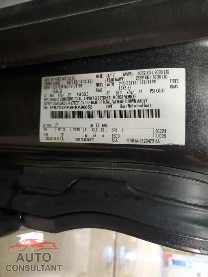 FORD TRANSIT 2017 - 1FBZX2YM9HKA96852