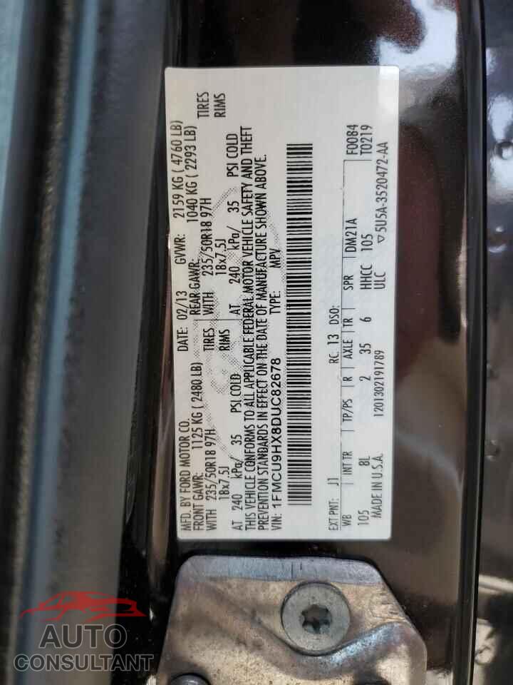 FORD ESCAPE 2013 - 1FMCU9HX8DUC82678