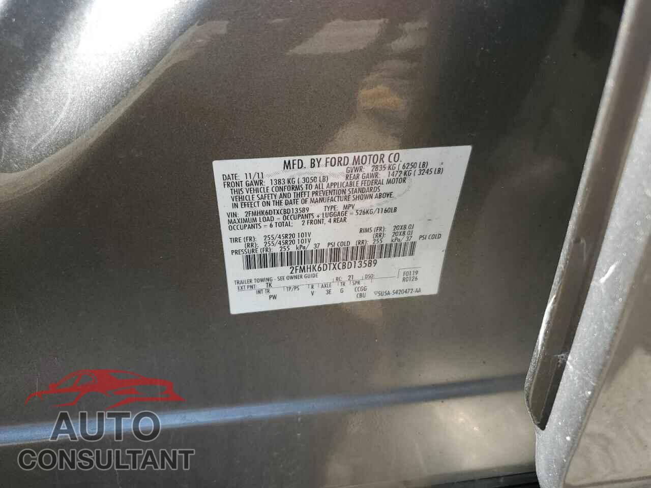 FORD FLEX 2012 - 2FMHK6DTXCBD13589
