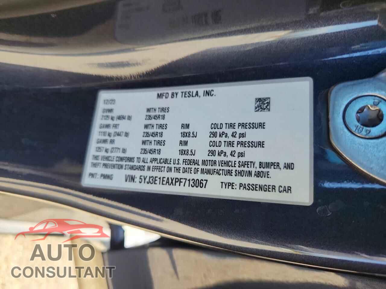 TESLA MODEL 3 2023 - 5YJ3E1EAXPF713067