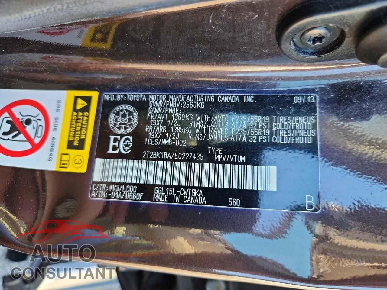 LEXUS RX350 2014 - 2T2BK1BA7EC227435