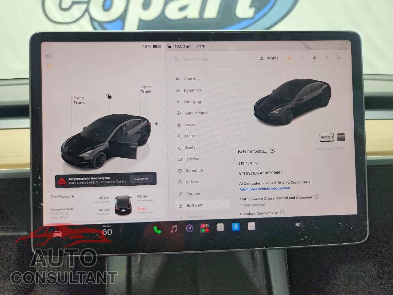 TESLA MODEL 3 2022 - 5YJ3E1EA5NF290864