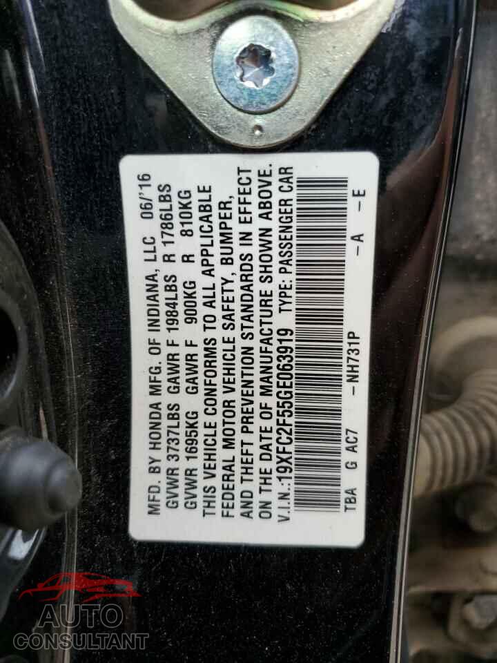 HONDA CIVIC 2016 - 19XFC2F55GE063919